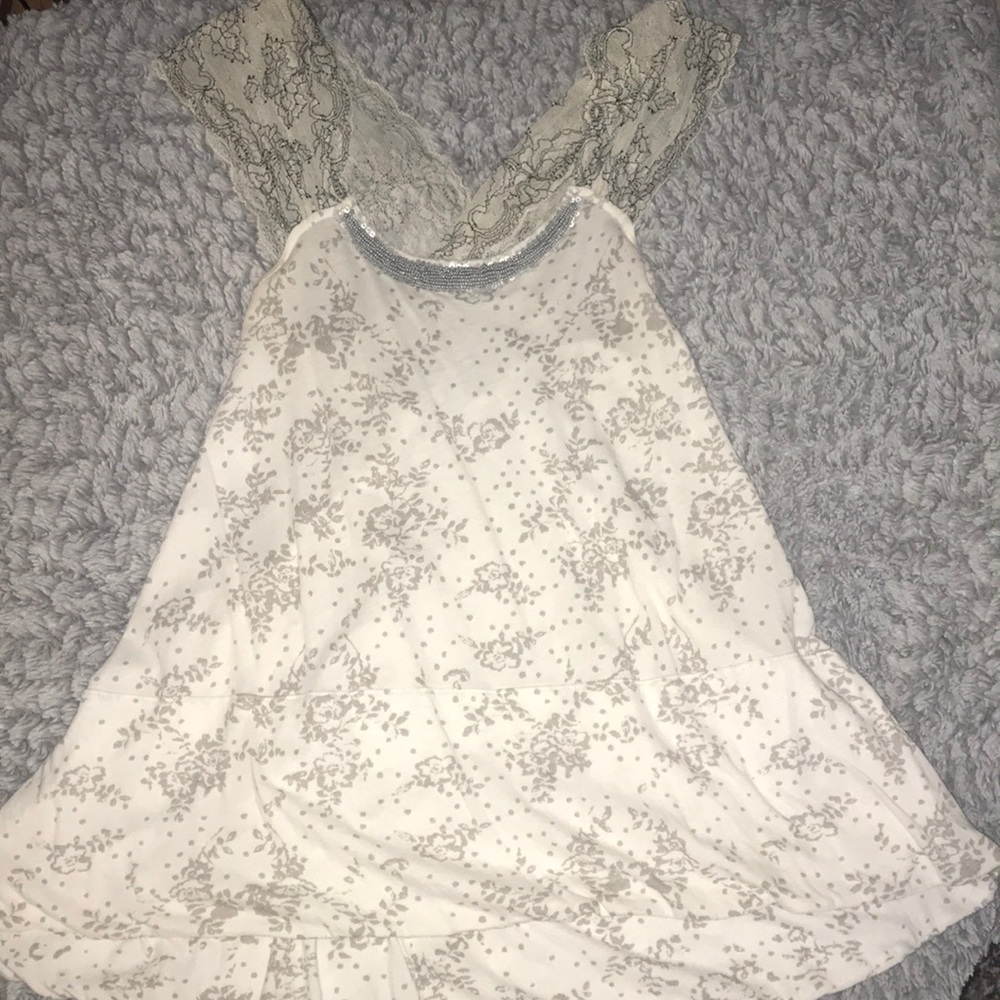 Free People Top with Lace Detail